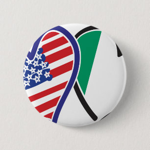 Chapa Redonda De 5 Cm Corazones De Amor Patriótico De Estados Unidos E I