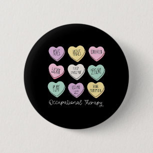 Chapa Redonda De 5 Cm Corazones de Conversación de Terapia Ocupacional S