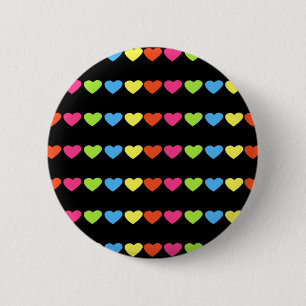 Chapa Redonda De 5 Cm Corazones de neón