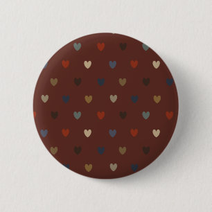 Chapa Redonda De 5 Cm Corazones de polka en marrón kilim