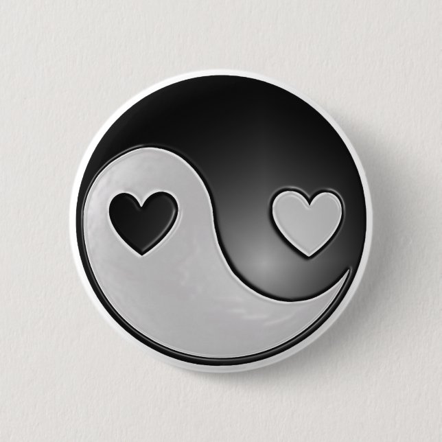 Chapa Redonda De 5 Cm corazones de yang del yin (Anverso)
