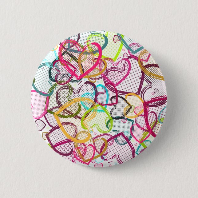 Chapa Redonda De 5 Cm Corazones del caramelo (Anverso)