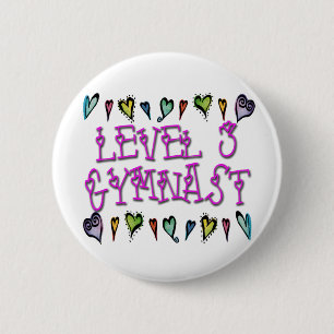 Chapa Redonda De 5 Cm Corazones del gimnasta del nivel 3