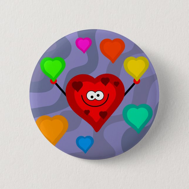 Chapa Redonda De 5 Cm Corazones enrrollados (Anverso)