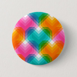 Chapa Redonda De 5 Cm Corazones geométricos en colores psicodélicos (1)