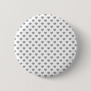 Chapa Redonda De 5 Cm Corazones gris de hormigón simétricos pequeños en