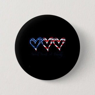 Chapa Redonda De 5 Cm Corazones Patrióticos Bandera De EEUU 4 De Julio T