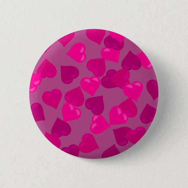 Chapa Redonda De 5 Cm Corazones rosados (Anverso)