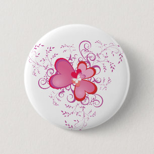Chapa Redonda De 5 Cm Corazones rosados