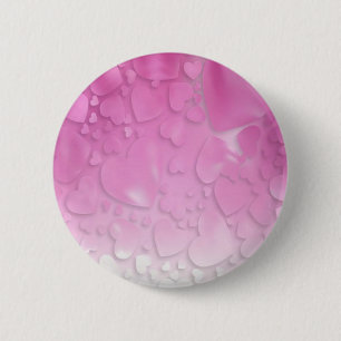 Chapa Redonda De 5 Cm corazones rosas y blancos abstractos
