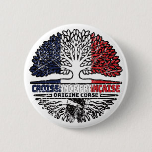 Chapa Redonda De 5 Cm Córcega Córcega Francia Francia Árbol Rota Bandera