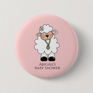 Chapa Redonda De 5 Cm Cordero Baby Shower Favor