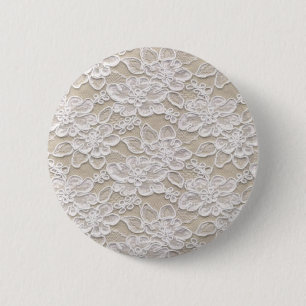 Chapa Redonda De 5 Cm Cordón floral del vintage