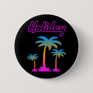 CHAPA REDONDA DE 5 CM COREY TIGER 80 RETRO PALM TREES HOLIDAY ISLAND