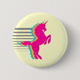 CHAPA REDONDA DE 5 CM COREY TIGER UNICORNIO RETRO VINTAGE AÑOS 80