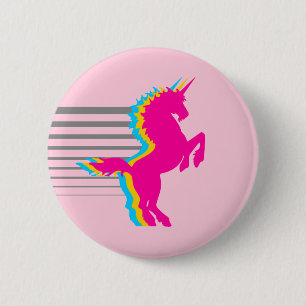 CHAPA REDONDA DE 5 CM COREY TIGER UNICORNIO RETRO VINTAGE AÑOS 80