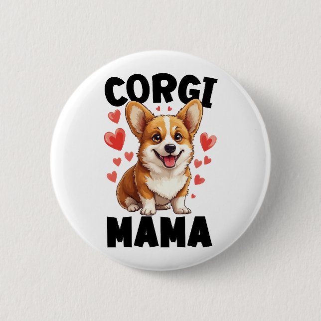 Chapa Redonda De 5 Cm Corgi (Anverso)