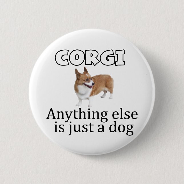 Chapa Redonda De 5 Cm Corgi (Anverso)