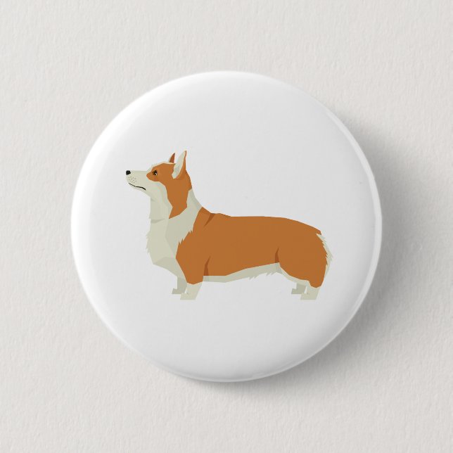 Chapa Redonda De 5 Cm Corgi (Anverso)