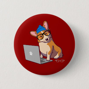 Chapa Redonda De 5 Cm Corgi 2 del inconformista (sin texto)