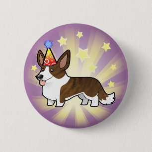 Chapa Redonda De 5 Cm Corgi Galés de la rebeca del cumpleaños