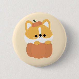 Chapa Redonda De 5 Cm Corgi Halloween