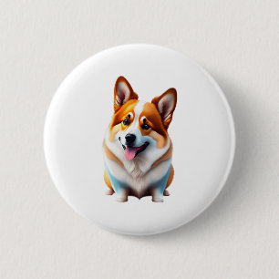 Chapa Redonda De 5 Cm Corgi perro gracioso lindo animal cachorro estilo