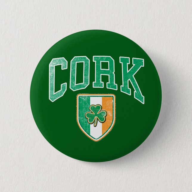 Chapa Redonda De 5 Cm CORK Ireland (Anverso)