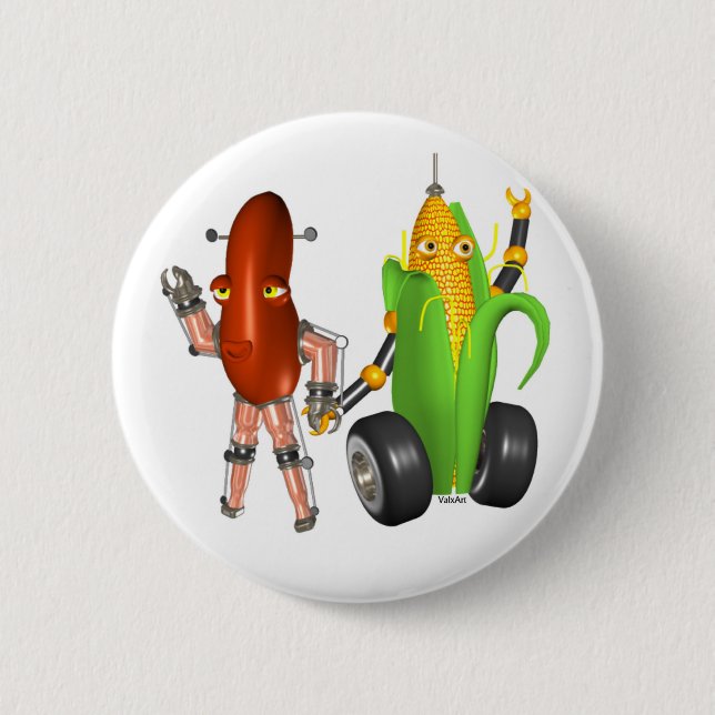 Chapa Redonda De 5 Cm Cornbots de la haba (Anverso)