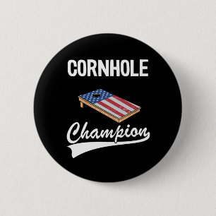 Chapa Redonda De 5 Cm Cornhole Campeón Bandera Americana Bean Bag Board