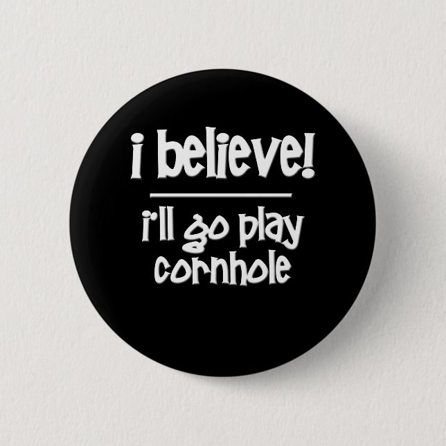 Chapa Redonda De 5 Cm Cornhole divertido (Anverso)