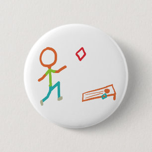 Chapa Redonda De 5 Cm Cornhole Stickman