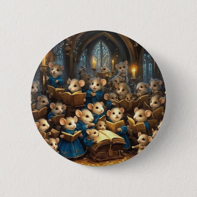 Chapa Redonda De 5 Cm Coro del ratón de la iglesia (Anverso)