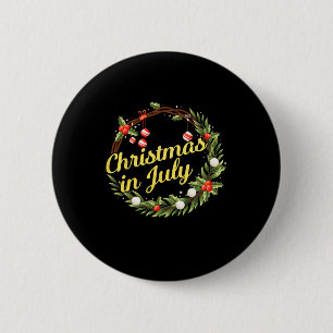 Chapa Redonda De 5 Cm Corona de Navidad en Julio Decoración de puerta ár