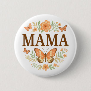 Chapa Redonda De 5 Cm Corona floral de mariposa Boho Mama Día de la Madr