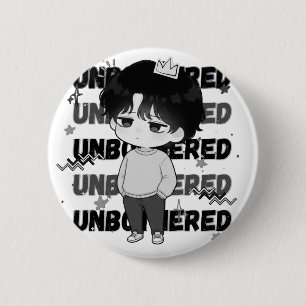 Chapa Redonda De 5 Cm Corona Impasible Chibi Gráfico Relatable Ilustraci