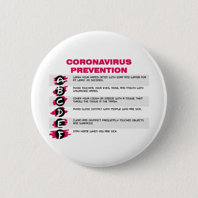 Chapa Redonda De 5 Cm coronavirus basic info (Anverso)