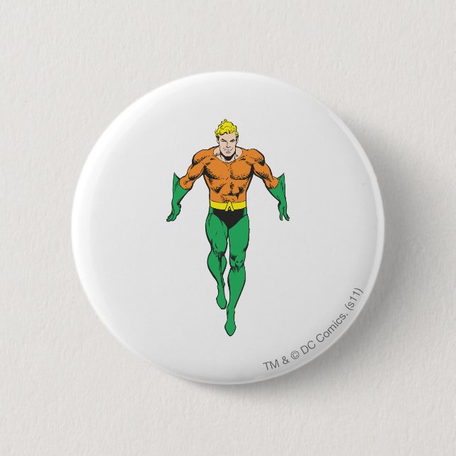 Chapa Redonda De 5 Cm Corre Aquaman (Anverso)