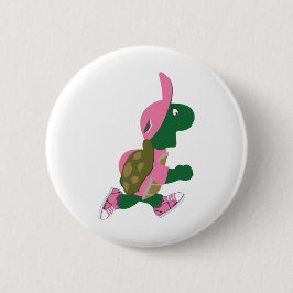 Chapa Redonda De 5 Cm Corredor de tortuga en PInk