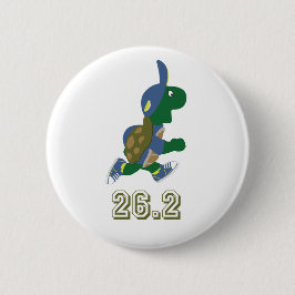 Chapa Redonda De 5 Cm Corredora de tortugas maratón en azul