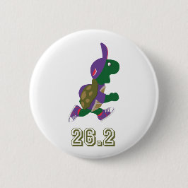 Chapa Redonda De 5 Cm Corredora de tortugas maratón en morado