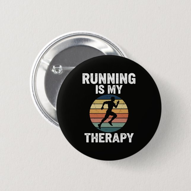 Chapa Redonda De 5 Cm Correr Es Mi Terapia (Anverso y reverso)