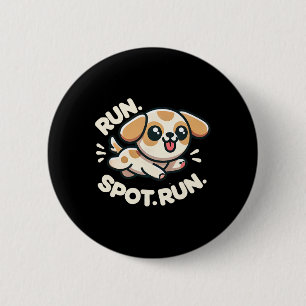 Chapa Redonda De 5 Cm Corrida Graciosa Spot Run Humor Perro