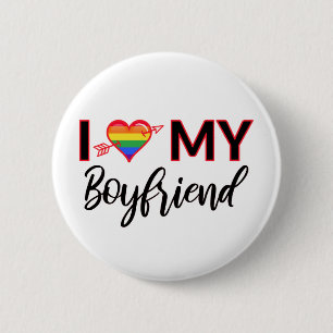 Chapa Redonda De 5 Cm Corro a mi novio Gay Valentines Orgullo LGBTQ
