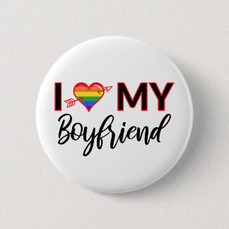 Chapa Redonda De 5 Cm Corro a mi novio Gay Valentines Orgullo LGBTQ