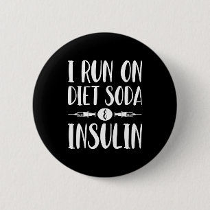 Chapa Redonda De 5 Cm Corro Con Refresco De Dieta E Insulina - T1d T2d D