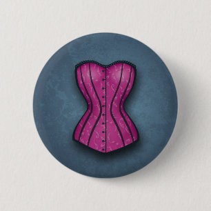 Chapa Redonda De 5 Cm Corset rosado de bonito