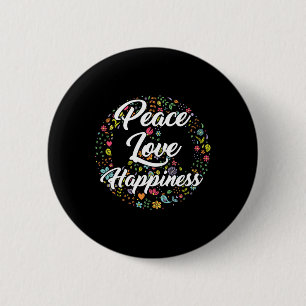 Chapa Redonda De 5 Cm Corta paz mundial amor felicidad paz seña hippie