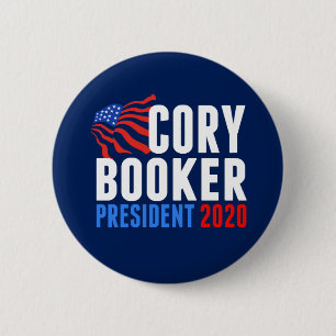 Chapa Redonda De 5 Cm Cory Booker para el presidente 2020