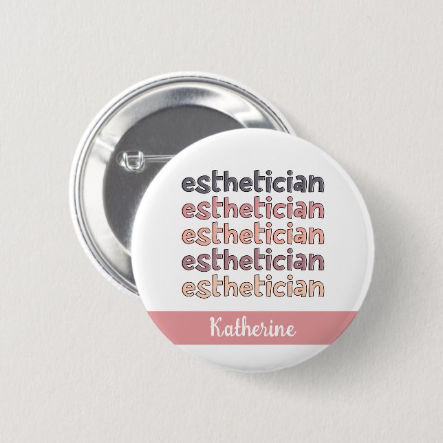 Chapa Redonda De 5 Cm Cosmetólogo estético personalizado (Anverso y reverso)